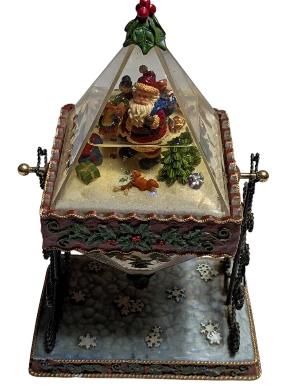Vintage Kirkland Signature Rotating Pyramid Christmas Water globe